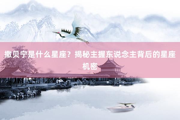 撒贝宁是什么星座？揭秘主握东说念主背后的星座机密